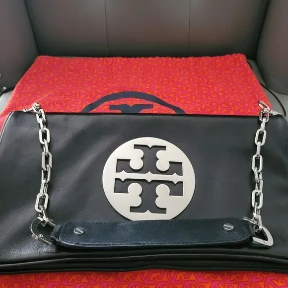 Tory Burch Reva Black Shoulder/Clutch Bag - Picture 3 of 12
